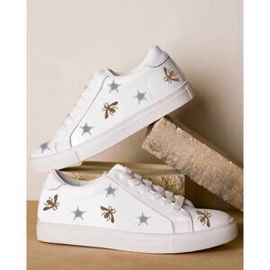 NEW ALEPEL women's queen bee sneakers in white